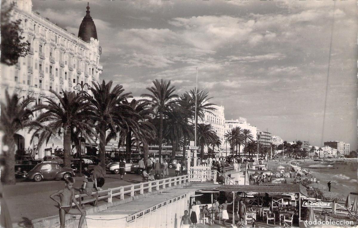 Postales: Postal de Cannes La Croisette y Hoteles en la Costa Azul