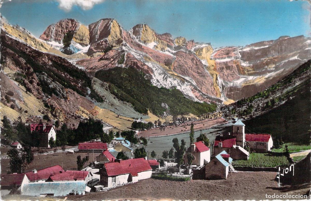 Postales: Postal Circo de Gavarnie Francia Paisaje de Monta&ntilde;a y Pueblo