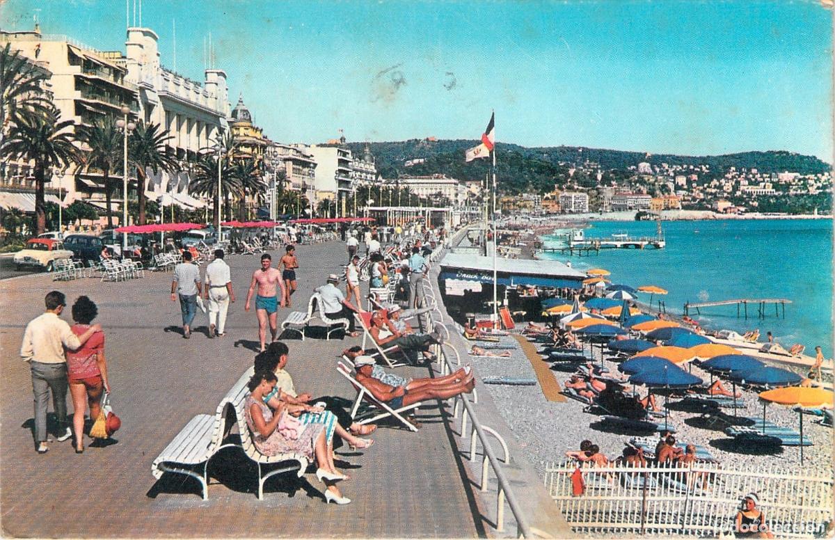 Postales: Postal de la Promenade des Anglais en Niza, Costa Azul, Francia