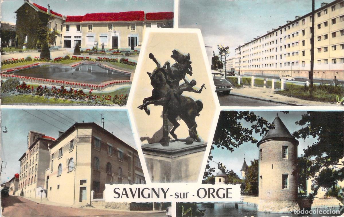 Postales: Postal Multivistas de Savigny-sur-Orge Francia Alcald&iacute;a y Liceo