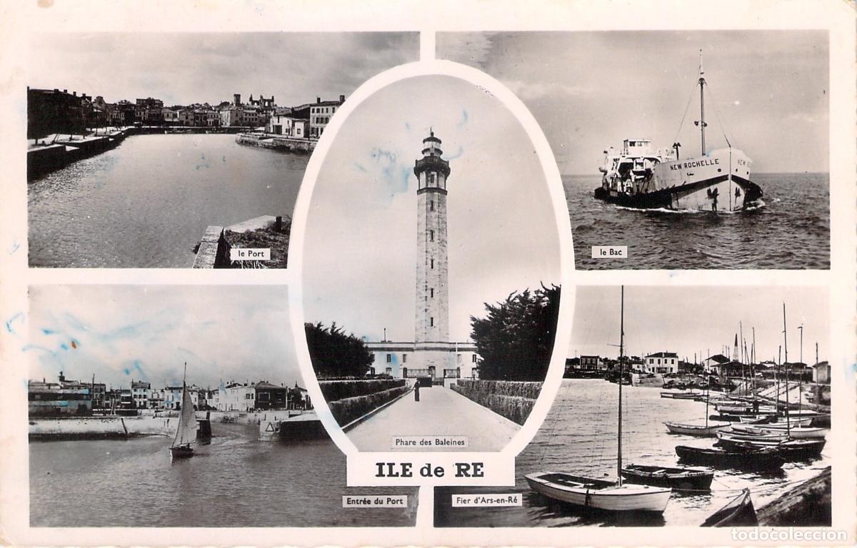 Postales: Postal Multivista de &Icirc;le de R&eacute; con Faro de las Ballenas y Puertos