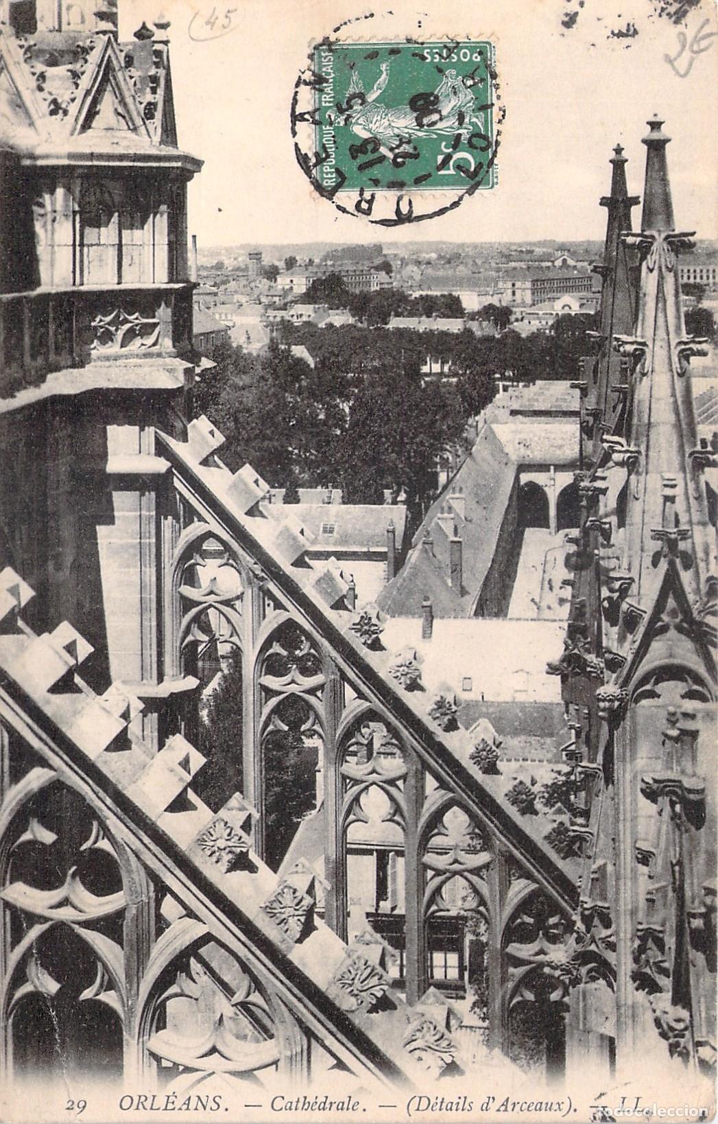 Postales: Tarjeta Postal de la Catedral de Orleans, Detalles de Arcos