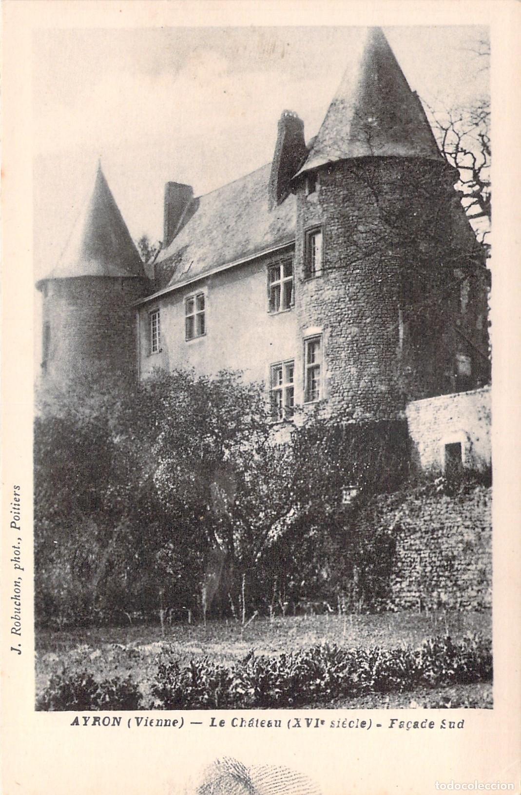 Postales: Postal Castillo de Ayron en Vienne Francia Fachada Sur