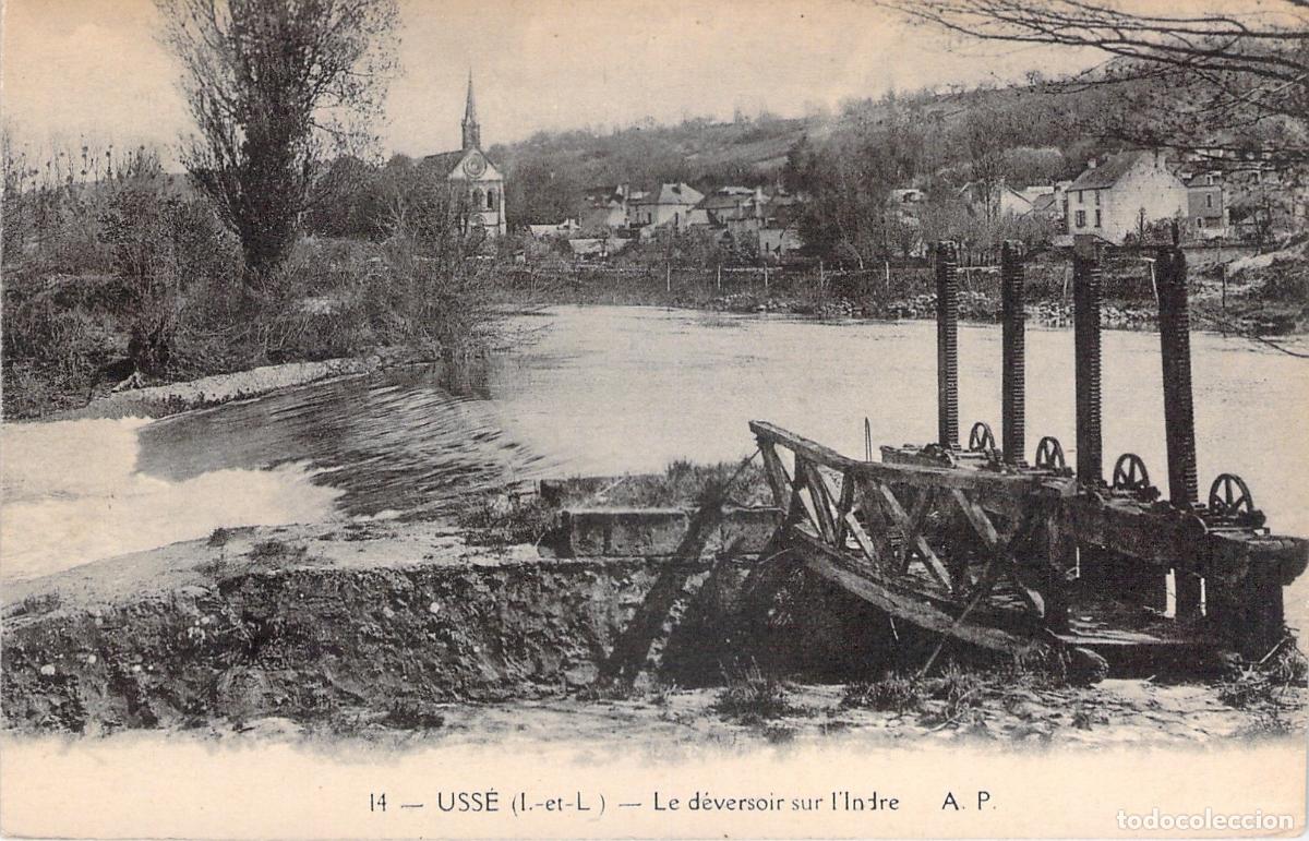 Postales: Postal de Uss&eacute; Francia El Vertedero sobre el R&iacute;o Indre