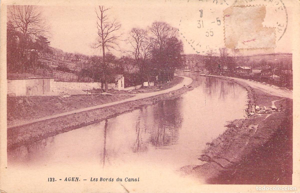 Postales: Postal de Agen, Francia: Las Orillas del Canal