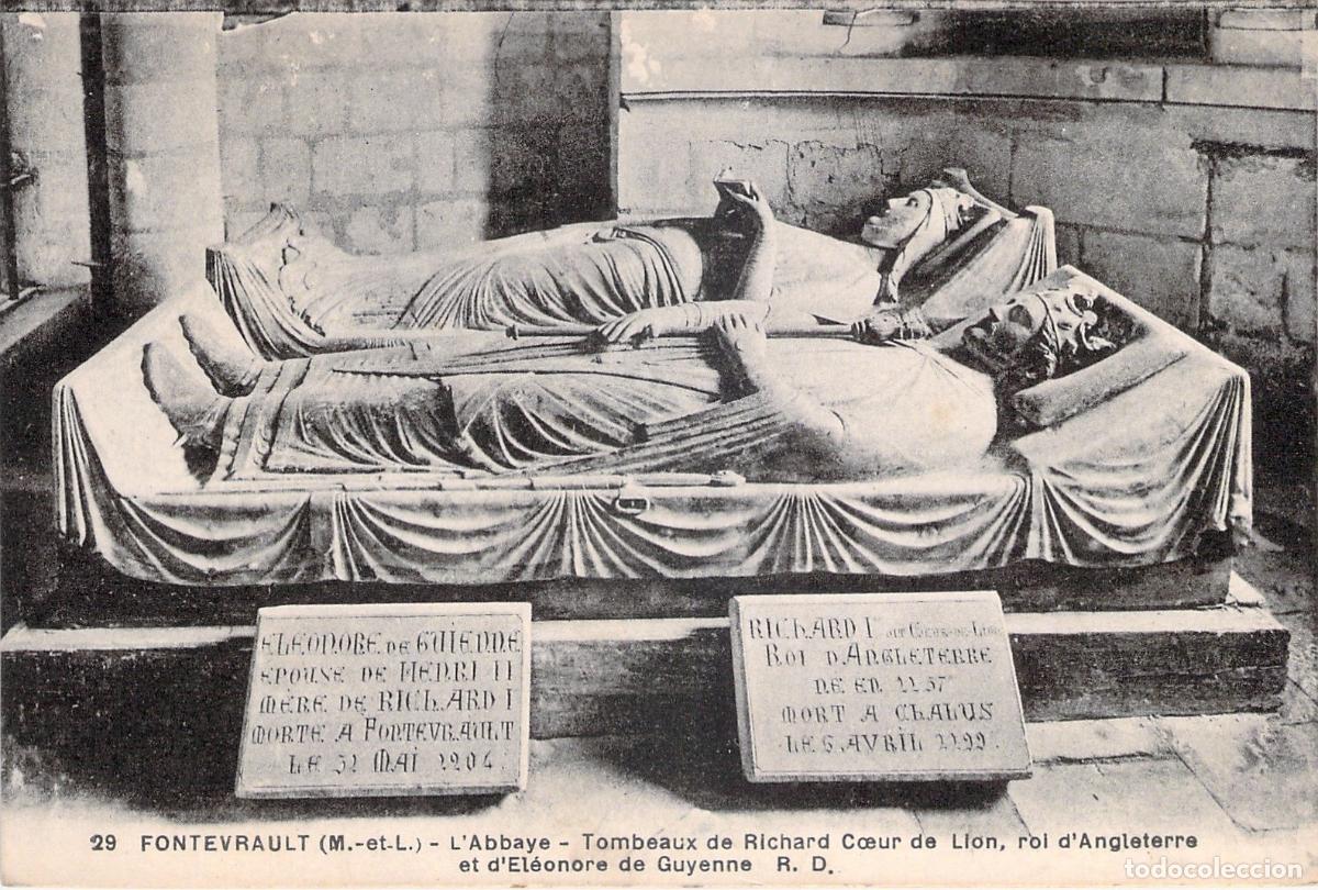 Postkarten: Postal Abad&iacute;a de Fontevraud Tumbas de Ricardo Coraz&oacute;n de Le&oacute;n y Leonor