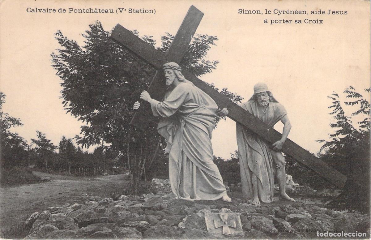 Postkarten: Postal Calvario de Pontch&acirc;teau Sim&oacute;n de Cirene Ayudando a Jes&uacute;s