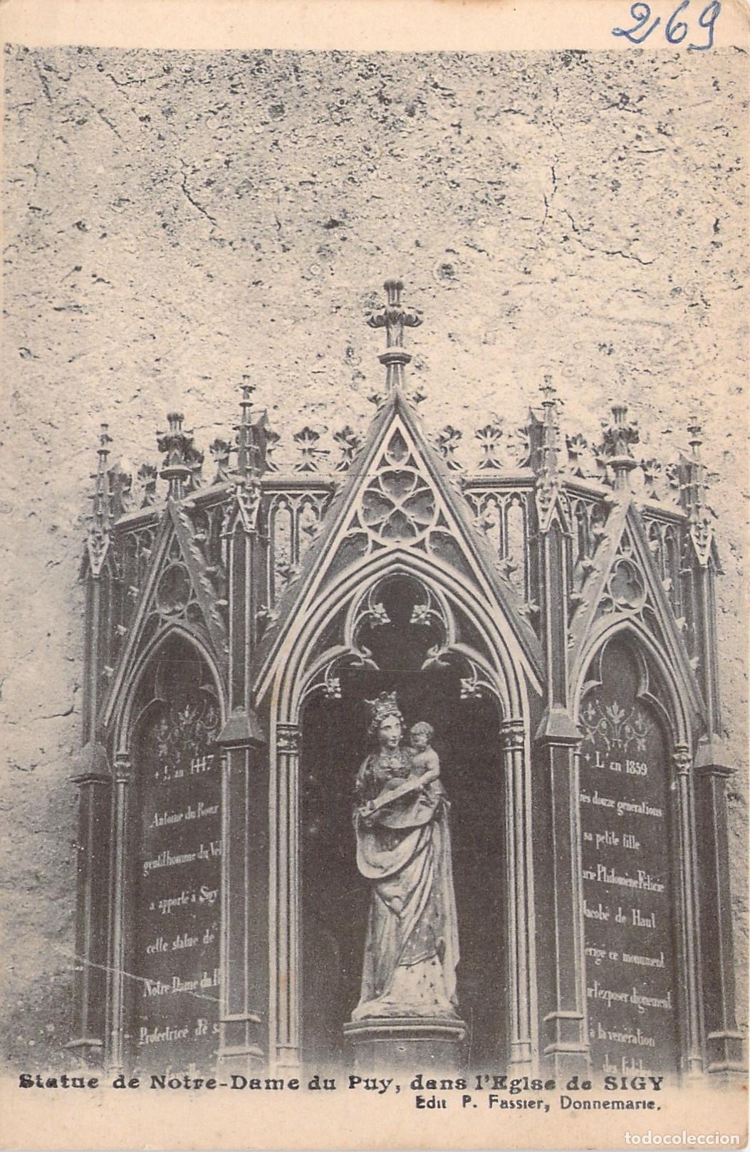 Postkarten: Tarjeta Postal Estatua Notre-Dame du Puy Iglesia de Sigy Francia