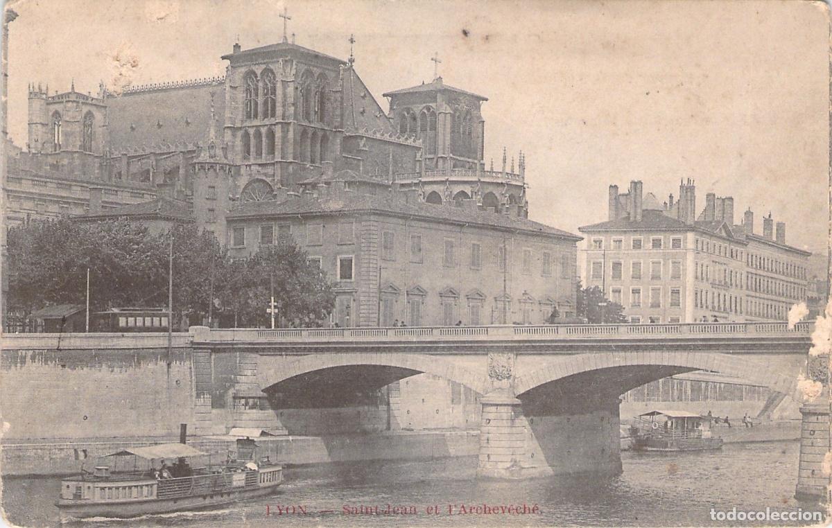 Cartoline: Postal de Lyon, Catedral de Saint-Jean y el Arzobispado