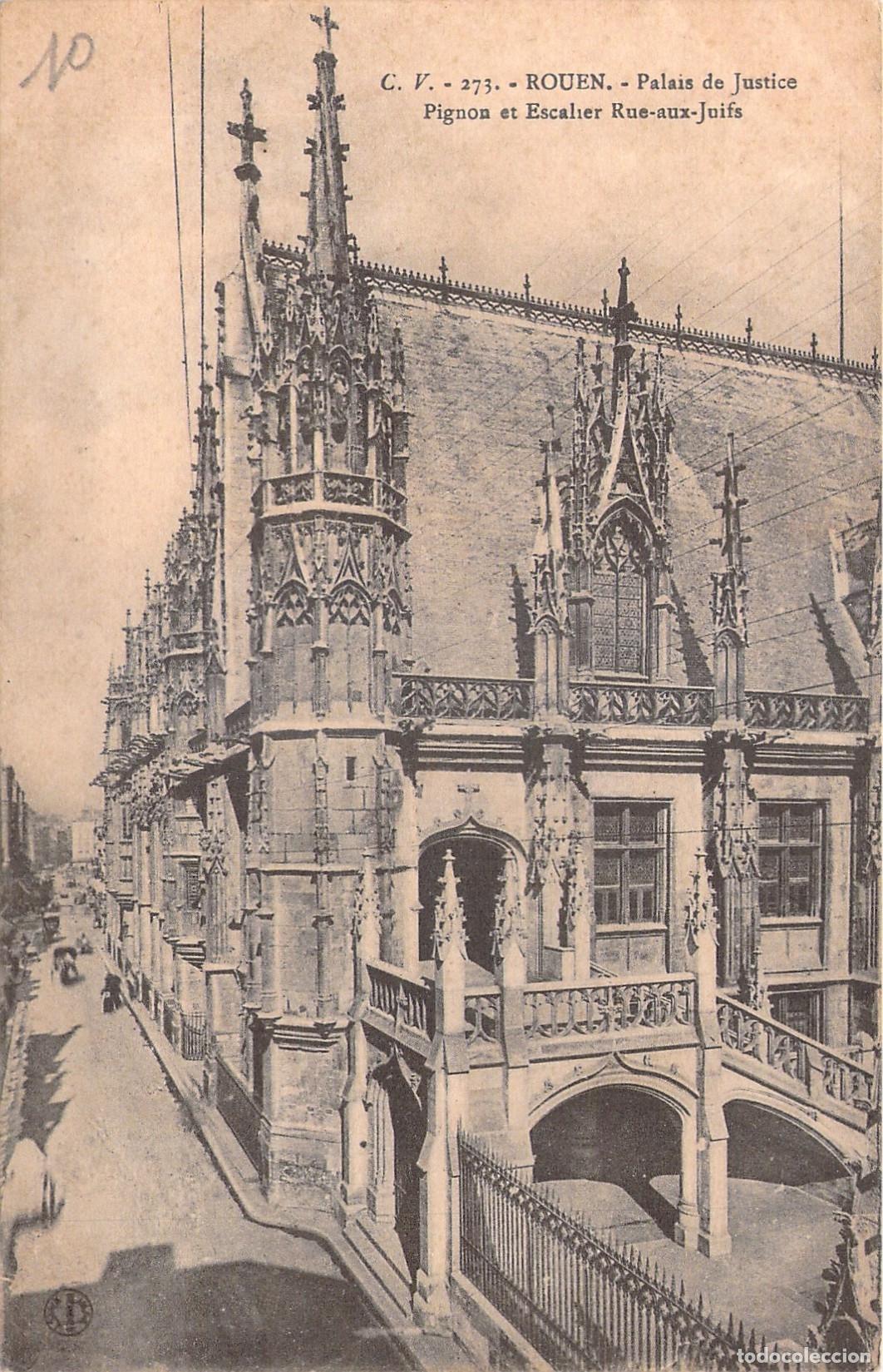 Postcards: Postal de Rouen, Francia - Palacio de Justicia y Escalera Rue-aux-Juifs