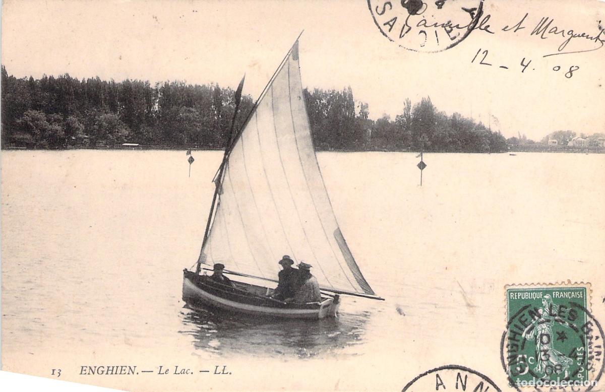 Postales: Postal de Velero en el Lago de Enghien-les-Bains