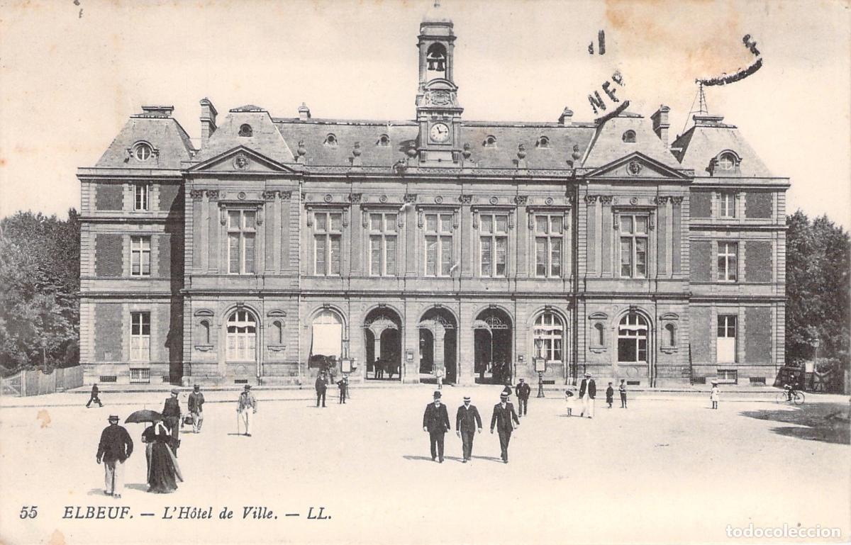 Postales: Postal de L'H&ocirc;tel de Ville en Elbeuf, Francia - Ayuntamiento