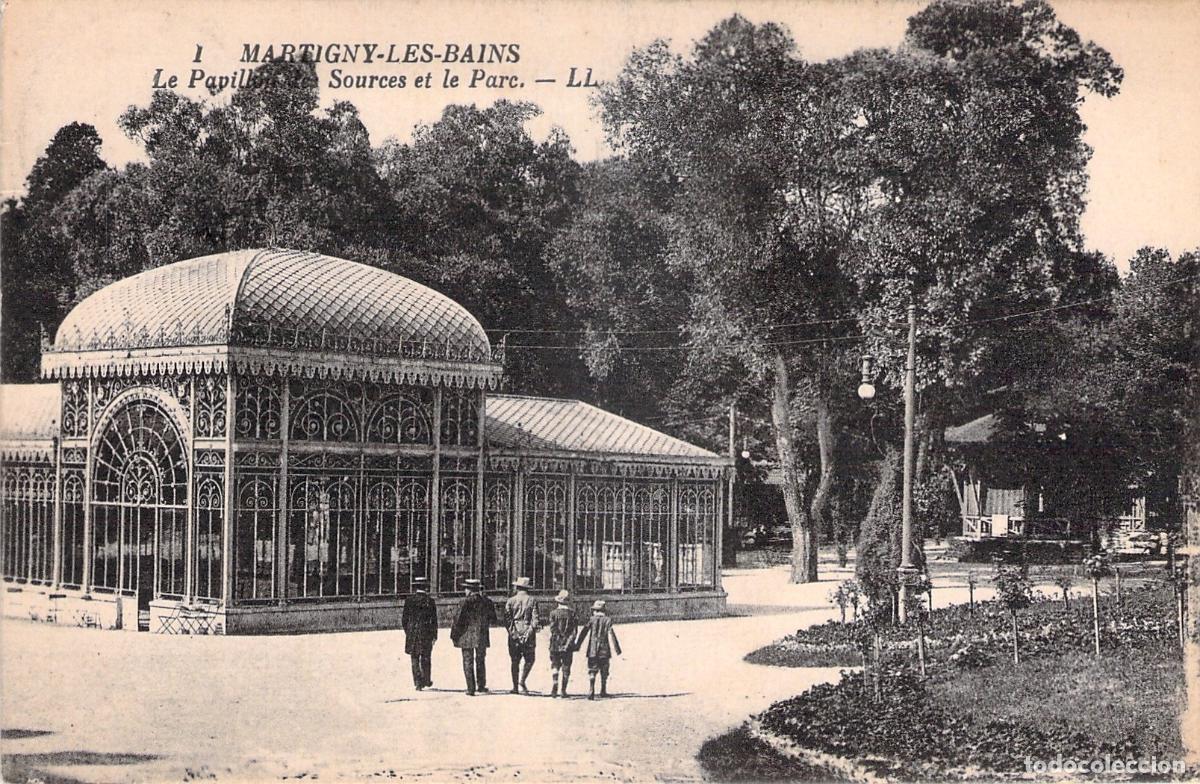 Postales: Postal de Martigny-les-Bains: Pabell&oacute;n de las Fuentes y el Parque