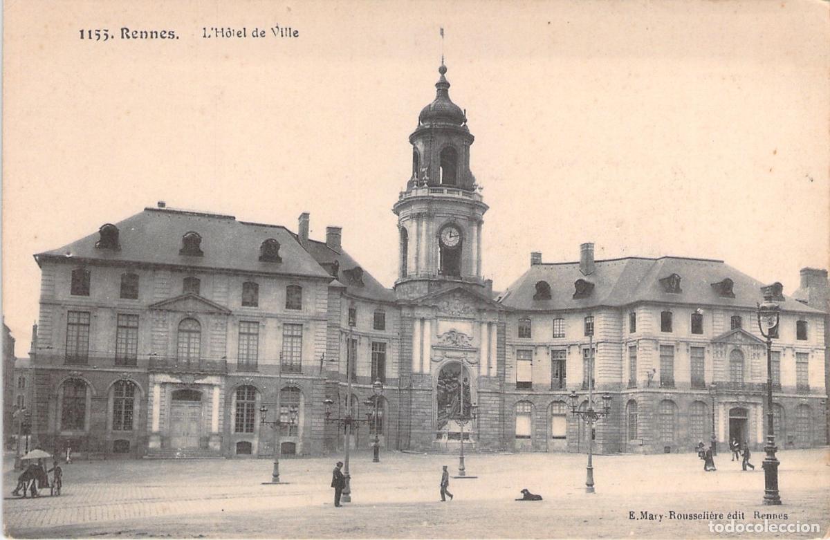 Postales: Postal de Rennes, H&ocirc;tel de Ville, Francia