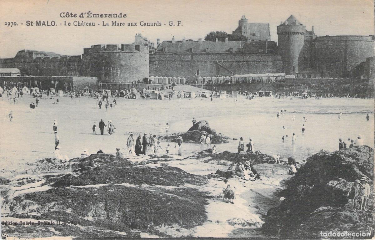 Postcards: Postal de Saint-Malo: El Castillo y la Playa de la Mare aux Canards