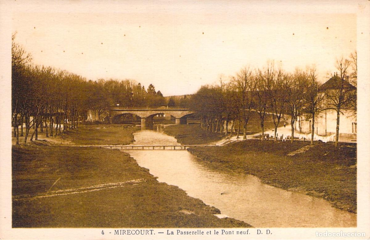 Postcards: Tarjeta Postal de Mirecourt, La Pasarela y el Puente Nuevo, Francia