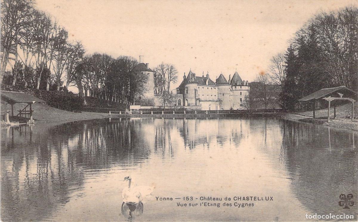 Postkarten: Postal Castillo de Chastellux y Estanque de los Cisnes Yonne