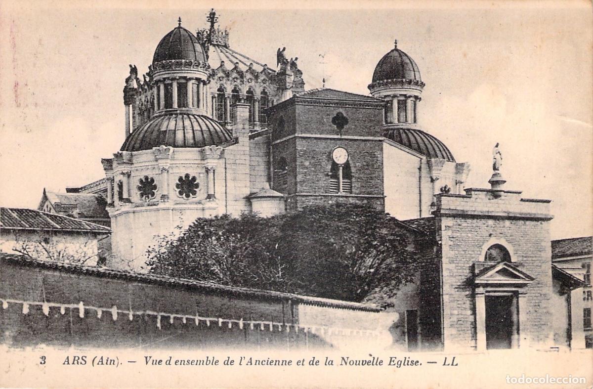 Postales: Postal de la Antigua y Nueva Iglesia de Ars-sur-Formans, Ain, Francia