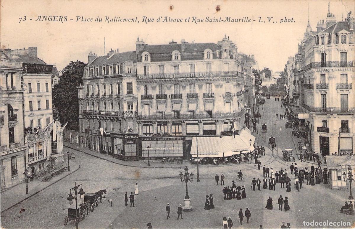 Postales: Postal de Angers: Place du Ralliement y Rue d'Alsace