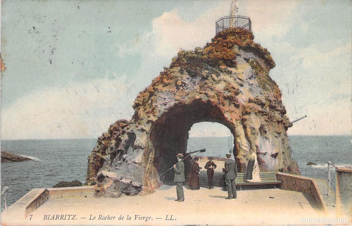 Postales: Postal de Biarritz - El Rocher de la Vierge, Francia