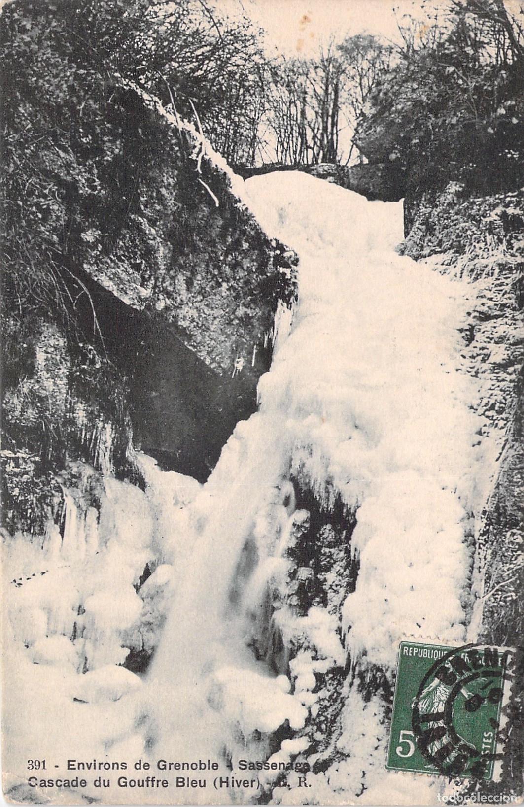 Cartoline: Postal de la Cascada del Gouffre Bleu en Invierno, Sassenage