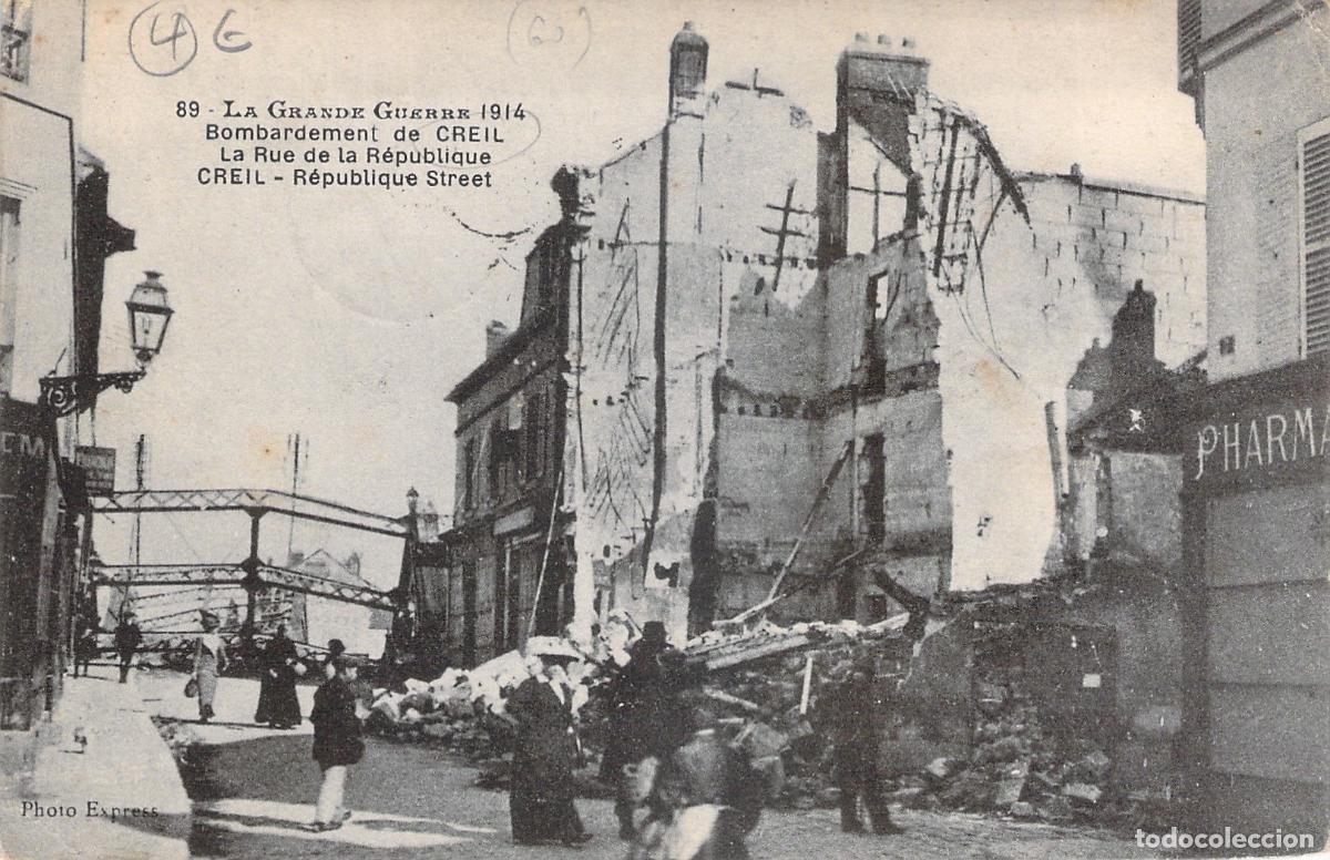 Cartoline: Postal de Creil Bombardeado en la Primera Guerra Mundial