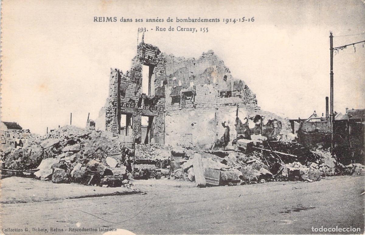 Postales: Postal Reims Ruinas de Guerra Rue de Cernay Francia