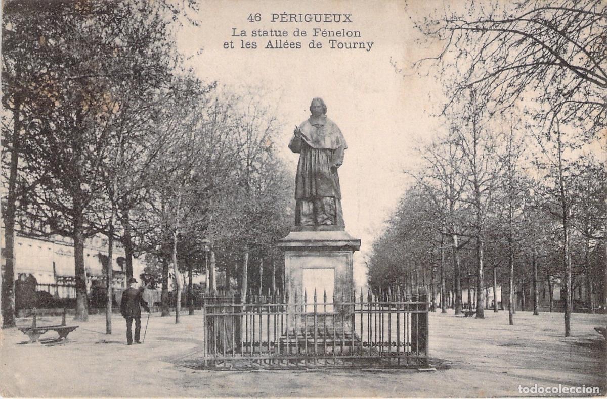 Postales: Postal de P&eacute;rigueux con la Estatua de F&eacute;nelon y Paseos de Tourny