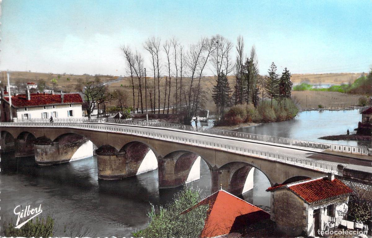 Postales: Postal de Mansle y el Puente sobre el R&iacute;o Charente en Francia