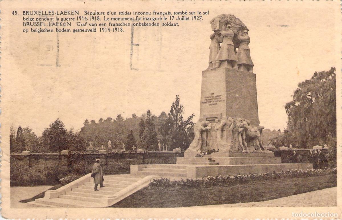 Postales: Postal de Monumento al Soldado Desconocido Franc&eacute;s en Bruselas-Laeken