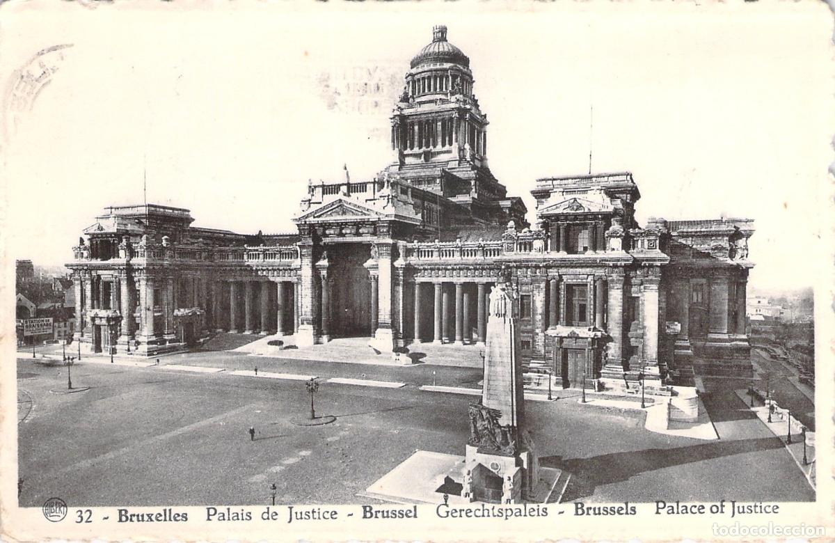 Postales: Postal Antigua del Palacio de Justicia en Bruselas B&eacute;lgica