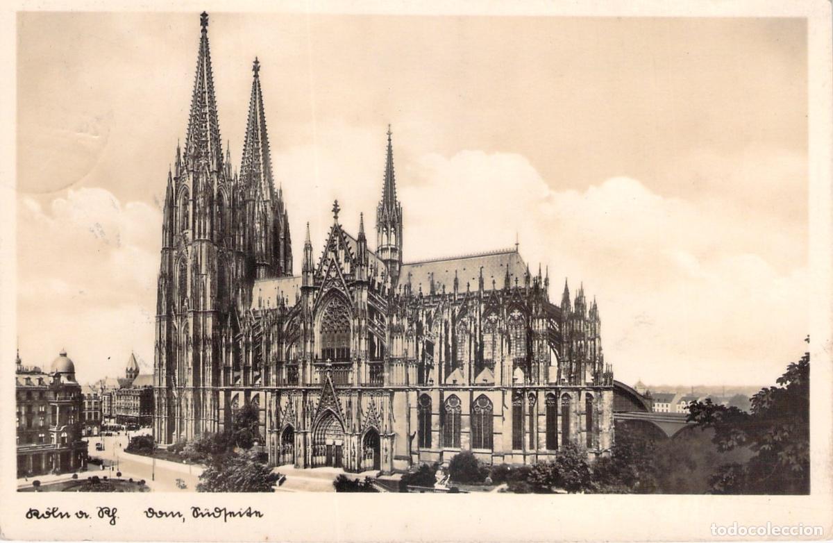 Postales: Postal de la Catedral de Colonia en Alemania, Vista Suroeste