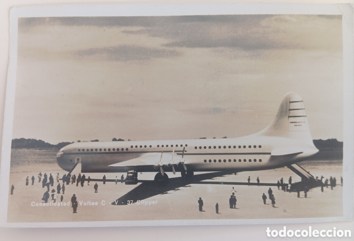Postales: Postal de Holanda con fotograf&iacute;a del avi&oacute;n Consolidated Vultee C.V. 37 Clipper