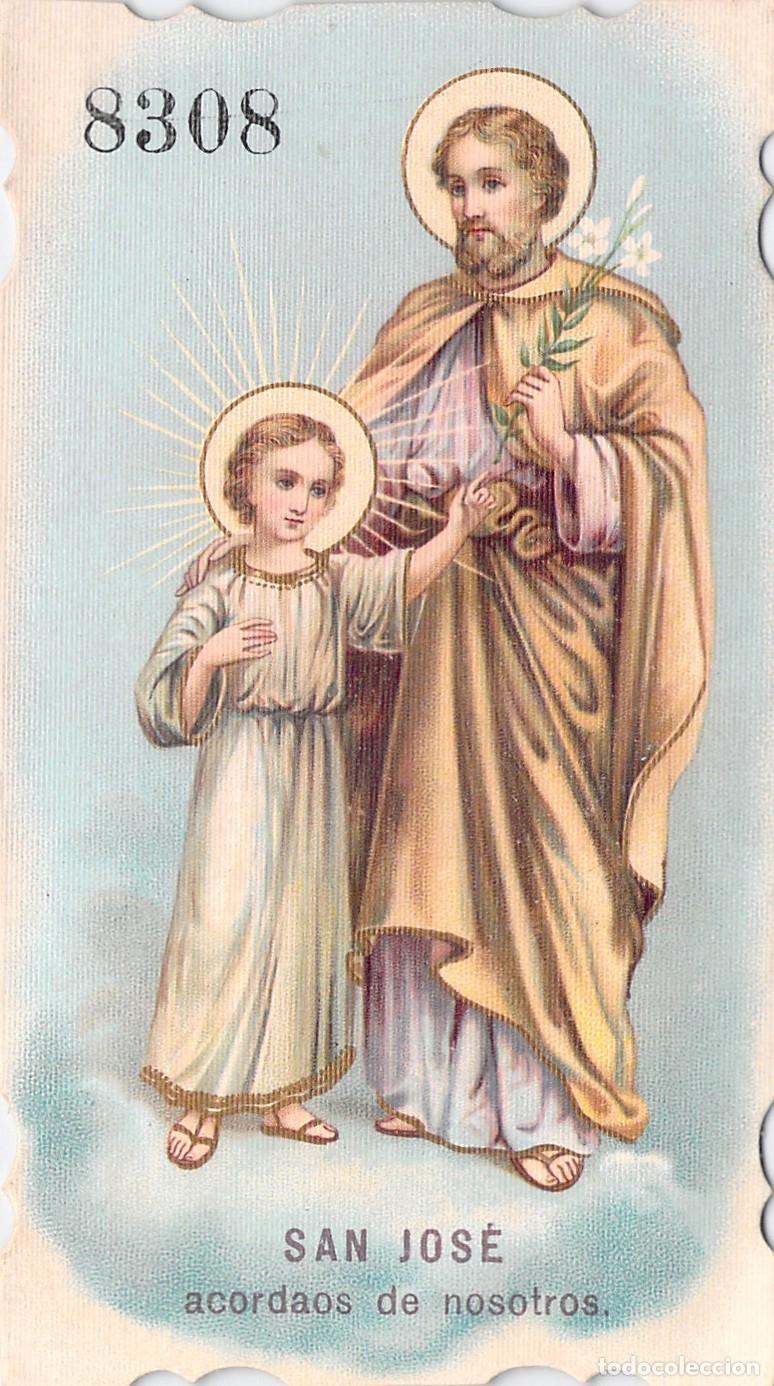 Postales: Estampa Estampita Religiosa de San Jos&eacute; y el Ni&ntilde;o Jes&uacute;s