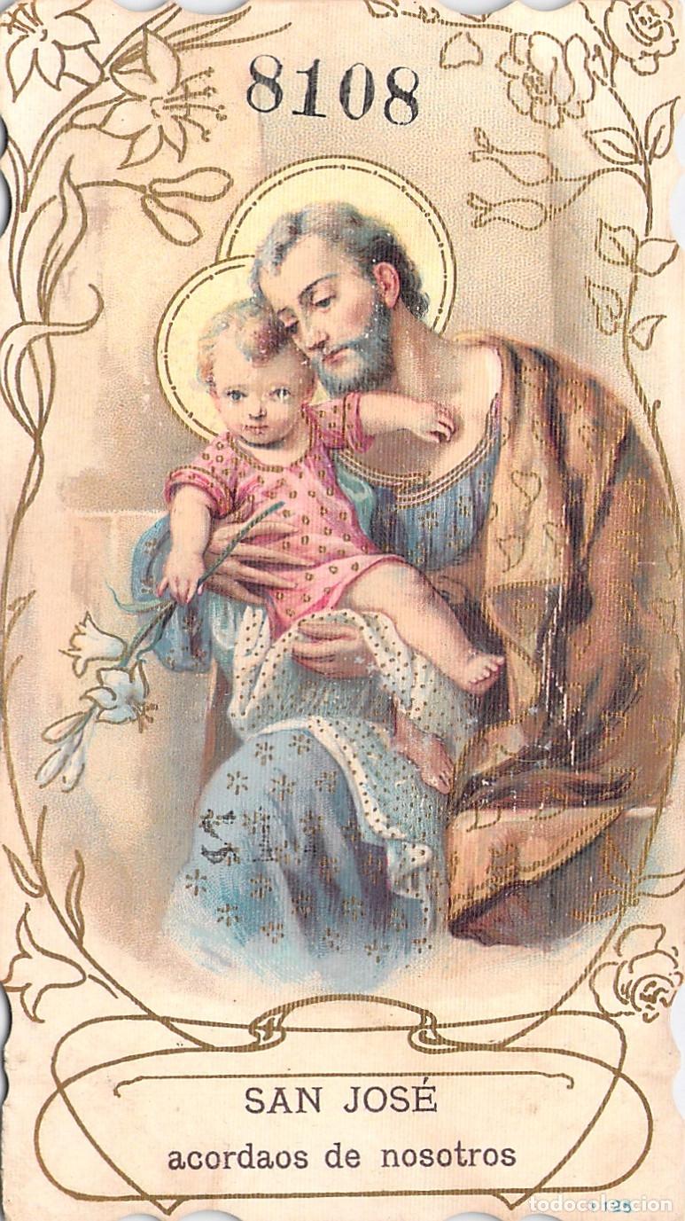 Postales: Estampa Religiosa Antigua de San Jos&eacute; con el Ni&ntilde;o Jes&uacute;s