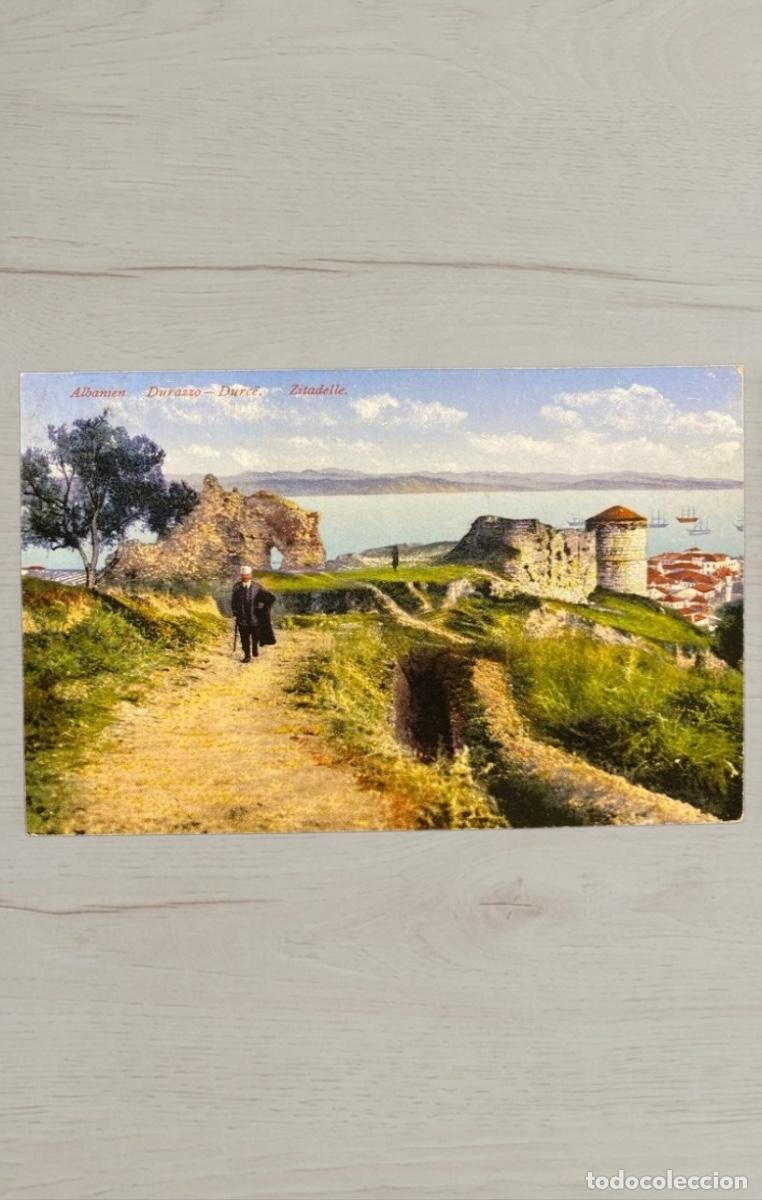 Postales: Postal Albania 1928 a Austria - Tres sellos Zog Durres