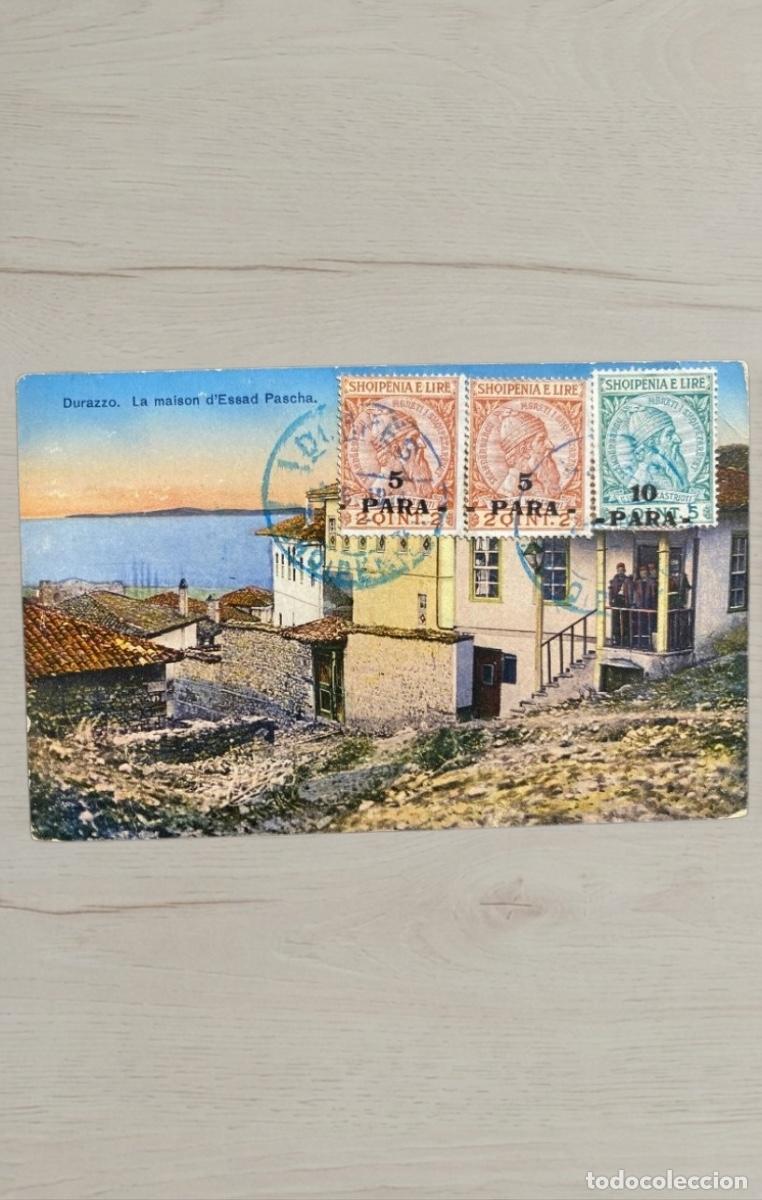 Postales: Postal Albania 1914 a Austria - Raro matasellos SHQIPENIE DURRES