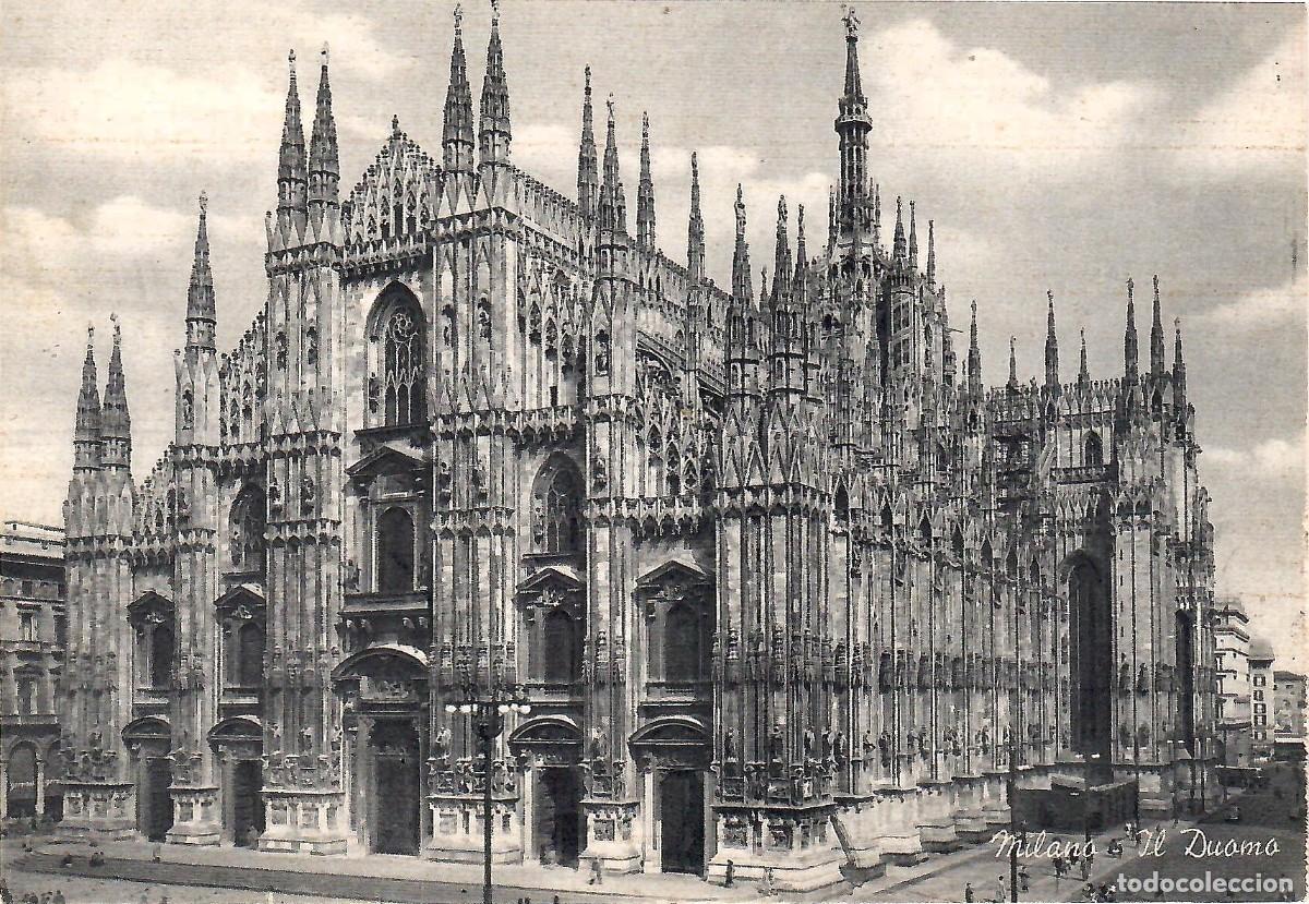 Postales: MIL&Aacute;N. Italia. La Catedral. Il Duomo. Escrita en 1957