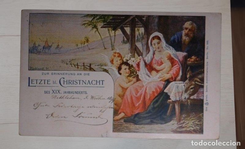 Postales: Postal Imperio Otomano 1900 enviada desde Jerusal&eacute;n a Alemania. Oficina Francesa