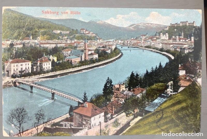 Postales: Postal antigua Austria a China 1910. Circulada desde Salzburg a Tsingtau Kiautschou