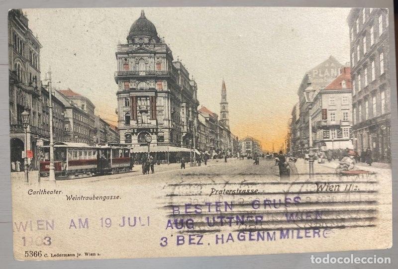 Postales: Postal Austria a Estados Unidos 1903. Con sello de tasa Postage Due New York Texas