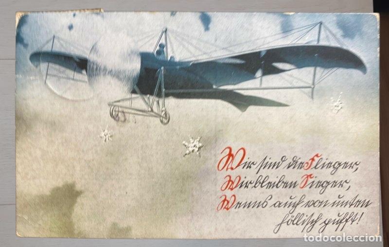 Postales: Postal militar Austrohungr&iacute;a 1916. Aviaci&oacute;n monoplano Taube enviada desde Graz