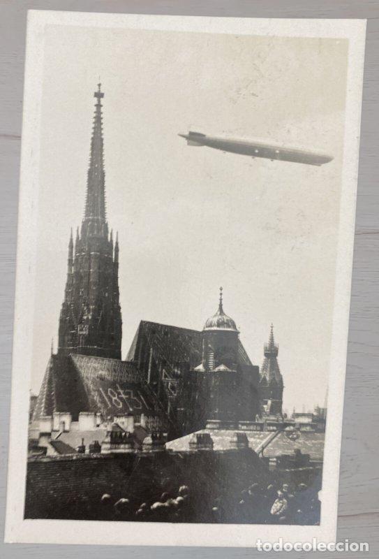 Postales: Postal Austria 1929. Dirigible LZ 127 Graf Zeppelin en Viena enviada a Suiza