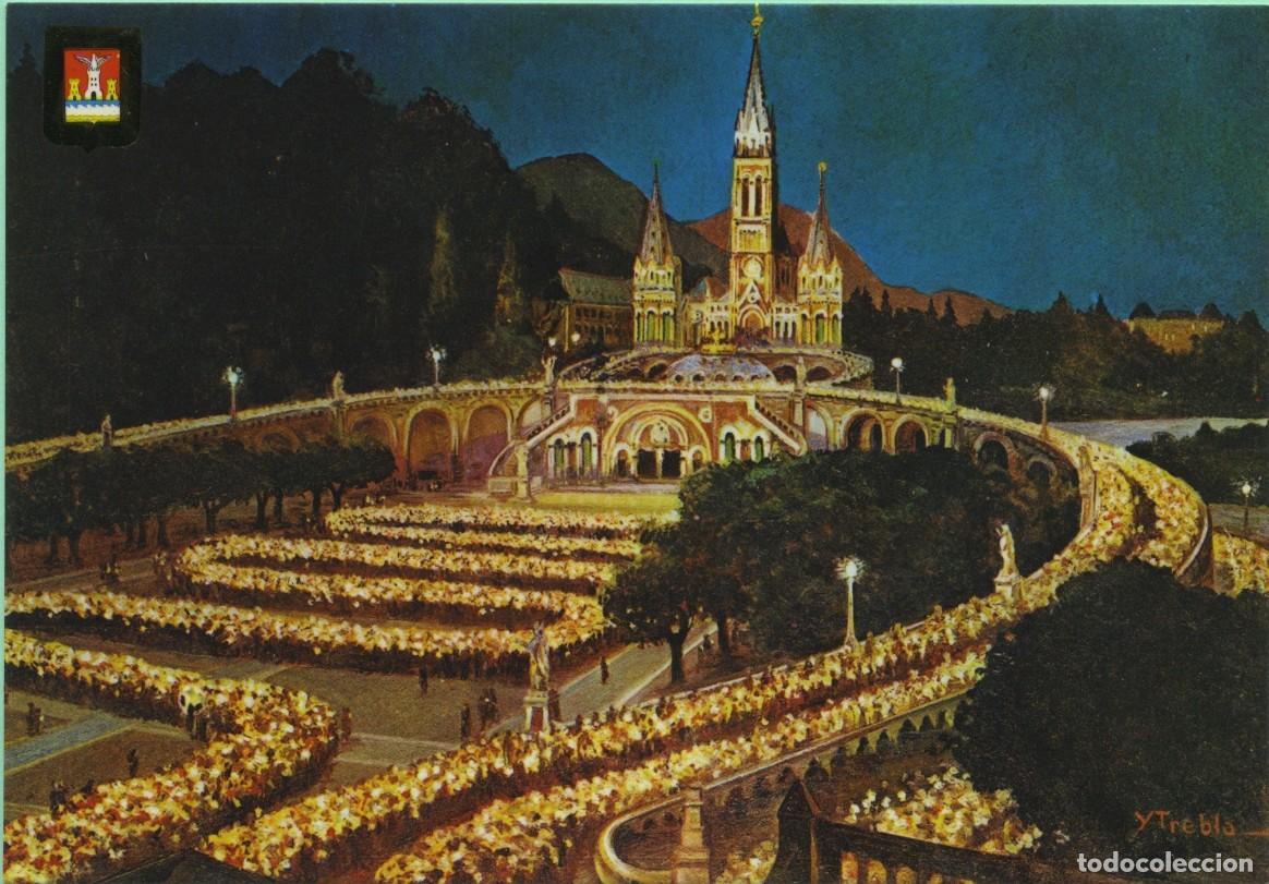 Postales: N&ordm; 256-LOURDES. Francia. La Bas&iacute;lica iluminada y la Procesi&oacute;n de las Antorchas. Sin circular. ED. DI