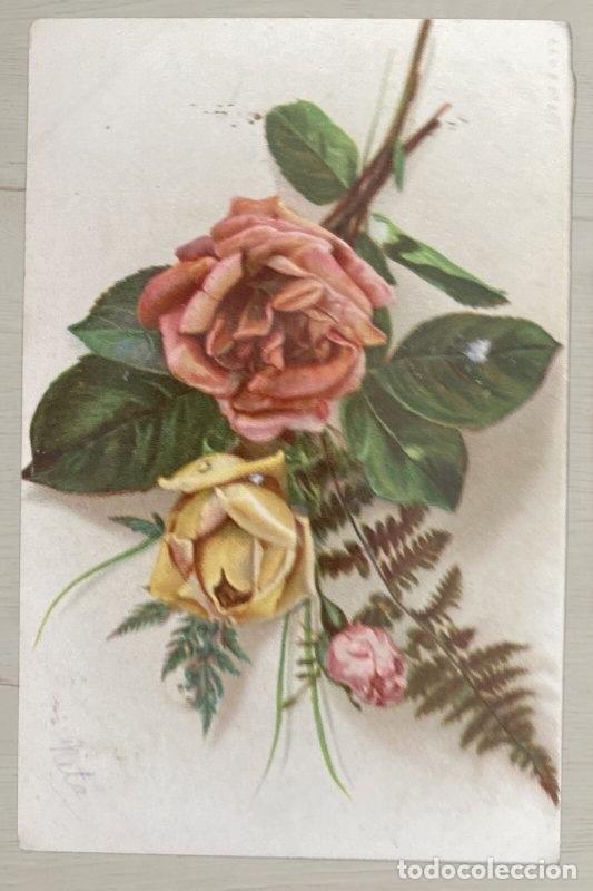 Postales: CPA Flores Rosas 1905 Circulada Matasellos Fancy Fair Thildonck