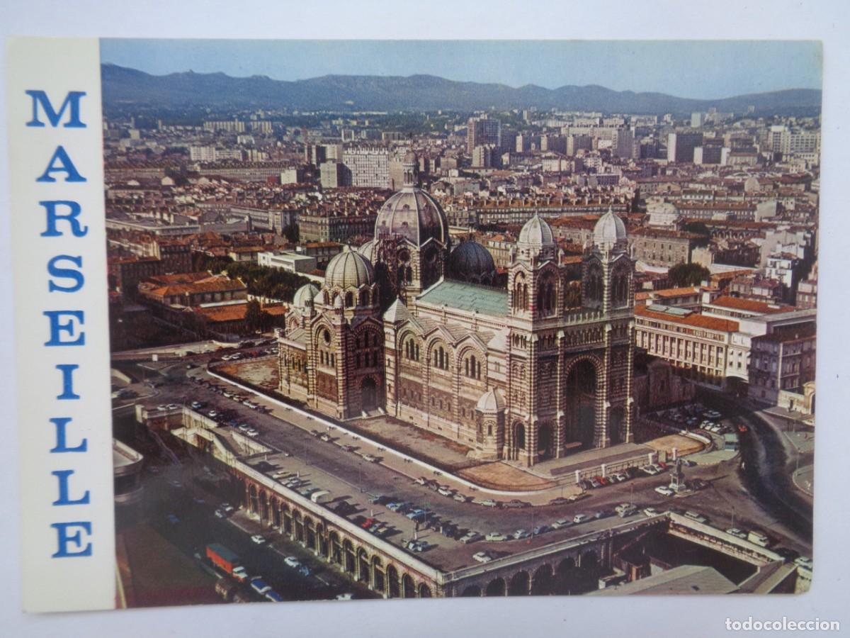 Cartes Postales: POSTAL DE MARSELLA ( FRANCIA ): VISTA AEREA DE LA CATEDRAL Y ALREDEDORES