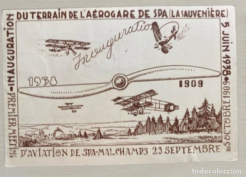 Postales: CPA Aviacion Belgica 1938 Primer Vuelo Spa a Bruselas Correo Aereo