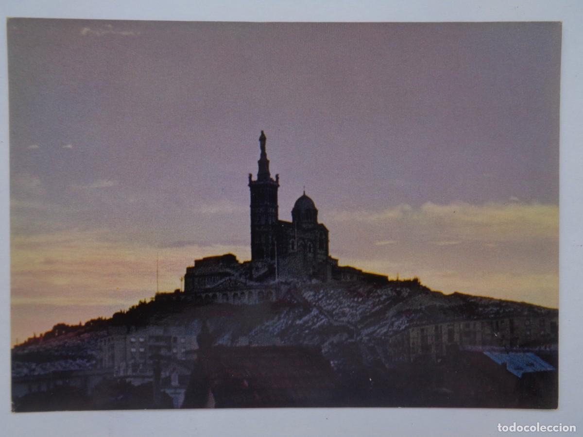 Postales: POSTAL DE MARSELLA ( FRANCIA ): BASILICA DE NOTRE-DAME DE LA GARDE , PUESTA DE SOL