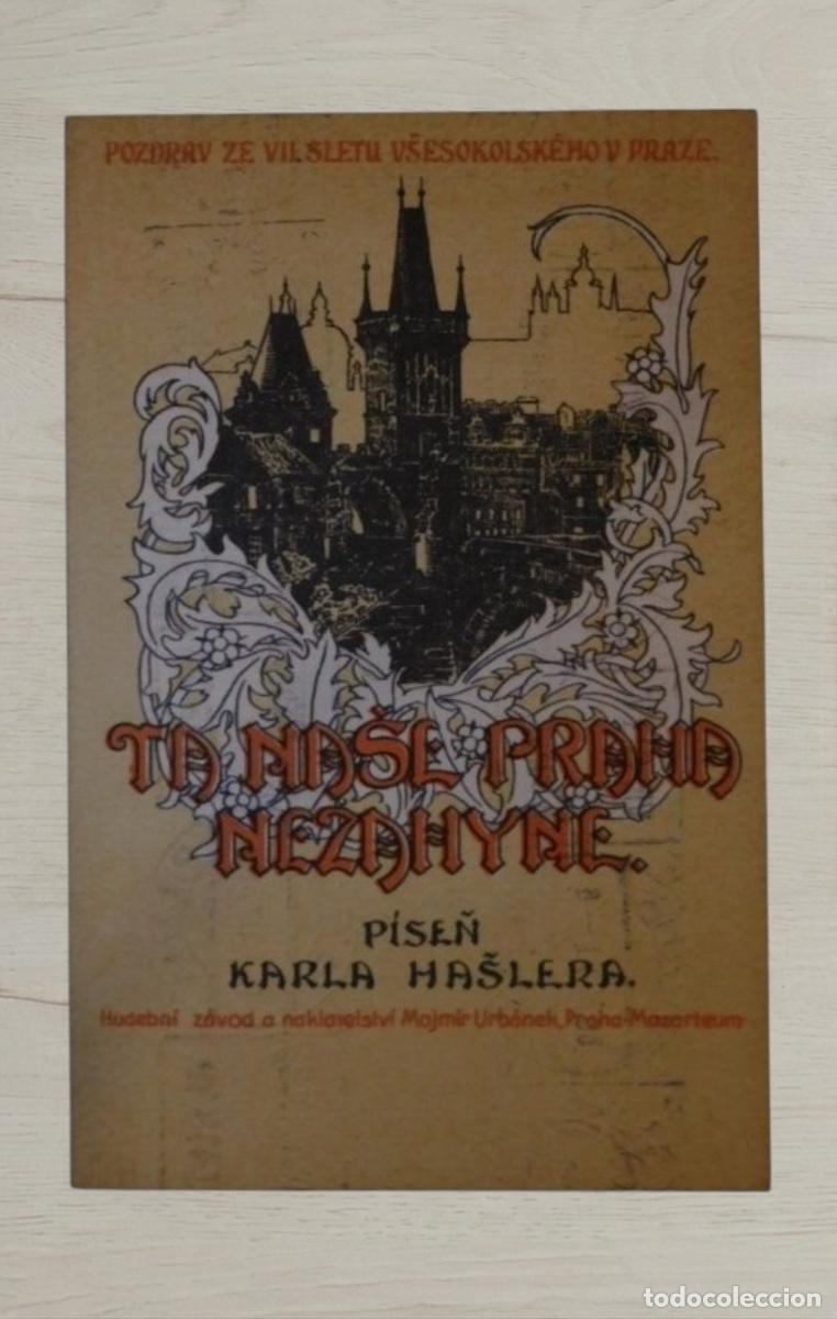 Postales: CPA Checoslovaquia 1920 VII Slet Sokol Praga Serie Completa 8 Sellos Matasellos Rodillo CSP