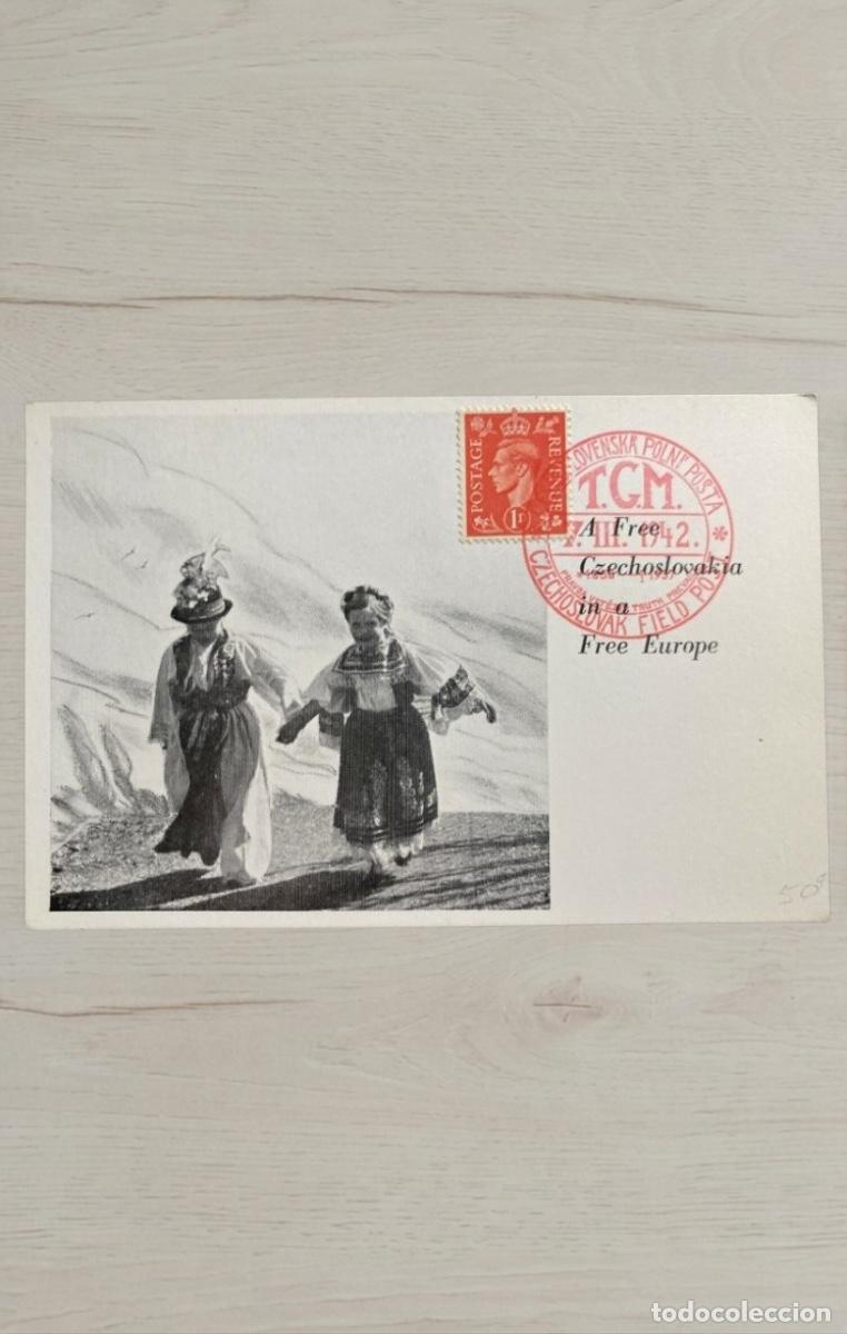 Postales: CPA 1942 Londres Cechoslovak Sello Militar TGM Polni Posta Masaryk Editada en Inglaterra